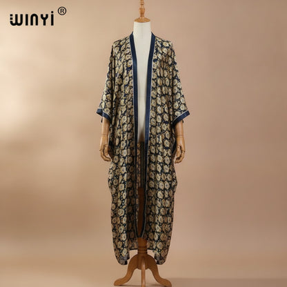 Kimono Long Bohème Imprimé Polyester Femme - Style Léger & Fleuri