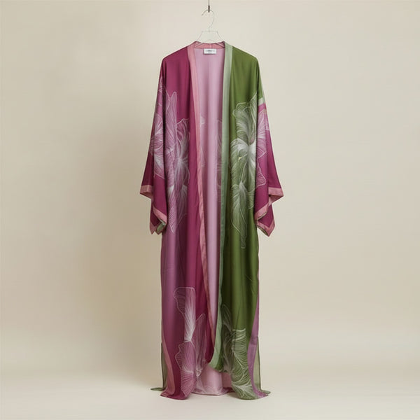 Kimono Long Imprimé Bohème Polyester Femme - Taille Unique