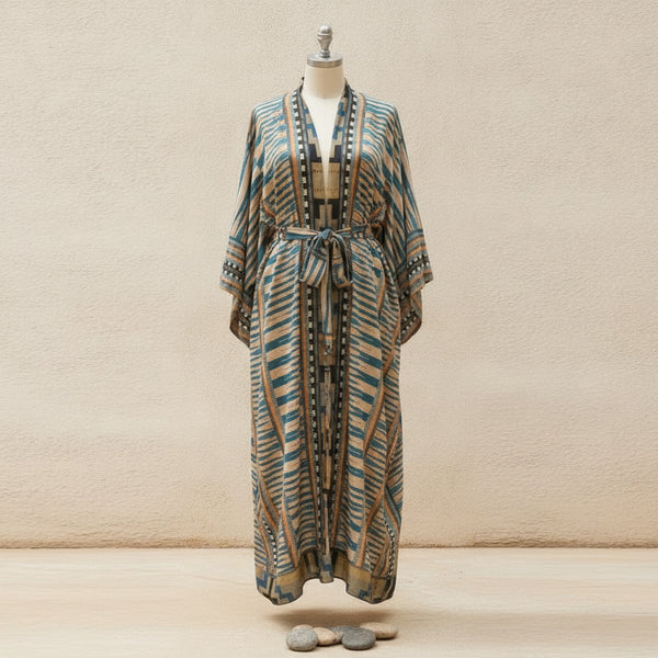 Kimono Long Bohème Imprimé Femme LORYLEI - Style Léger et Fleuri