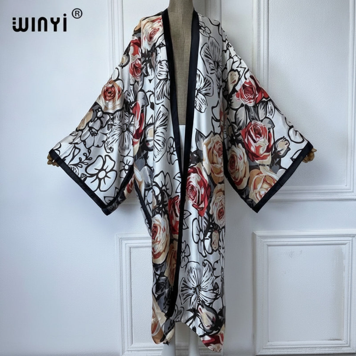 Kimono Long Bohème Imprimé Polyester Femme - Style Young