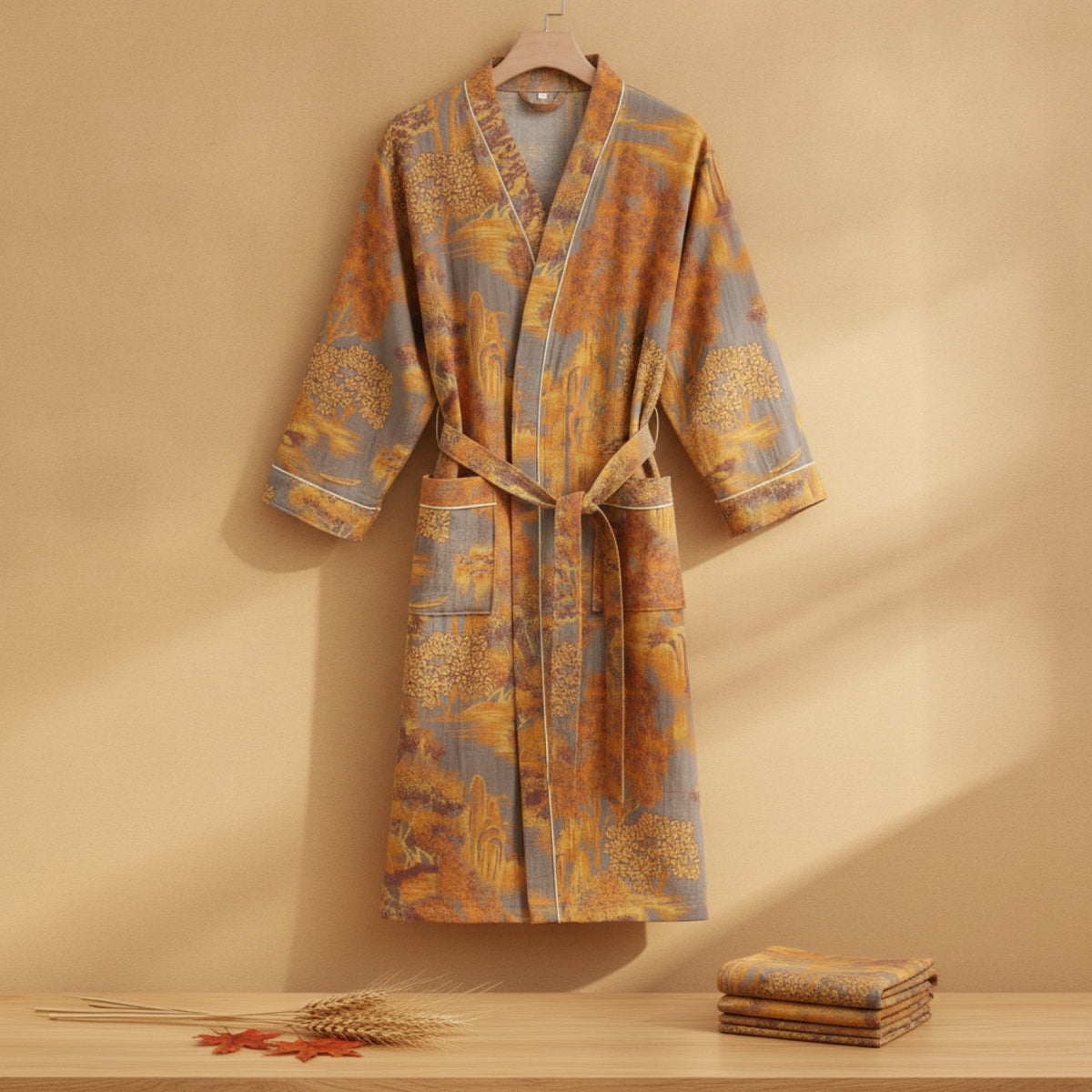 Kimono Mi-long Femme en Coton Léger - Style Décontracté