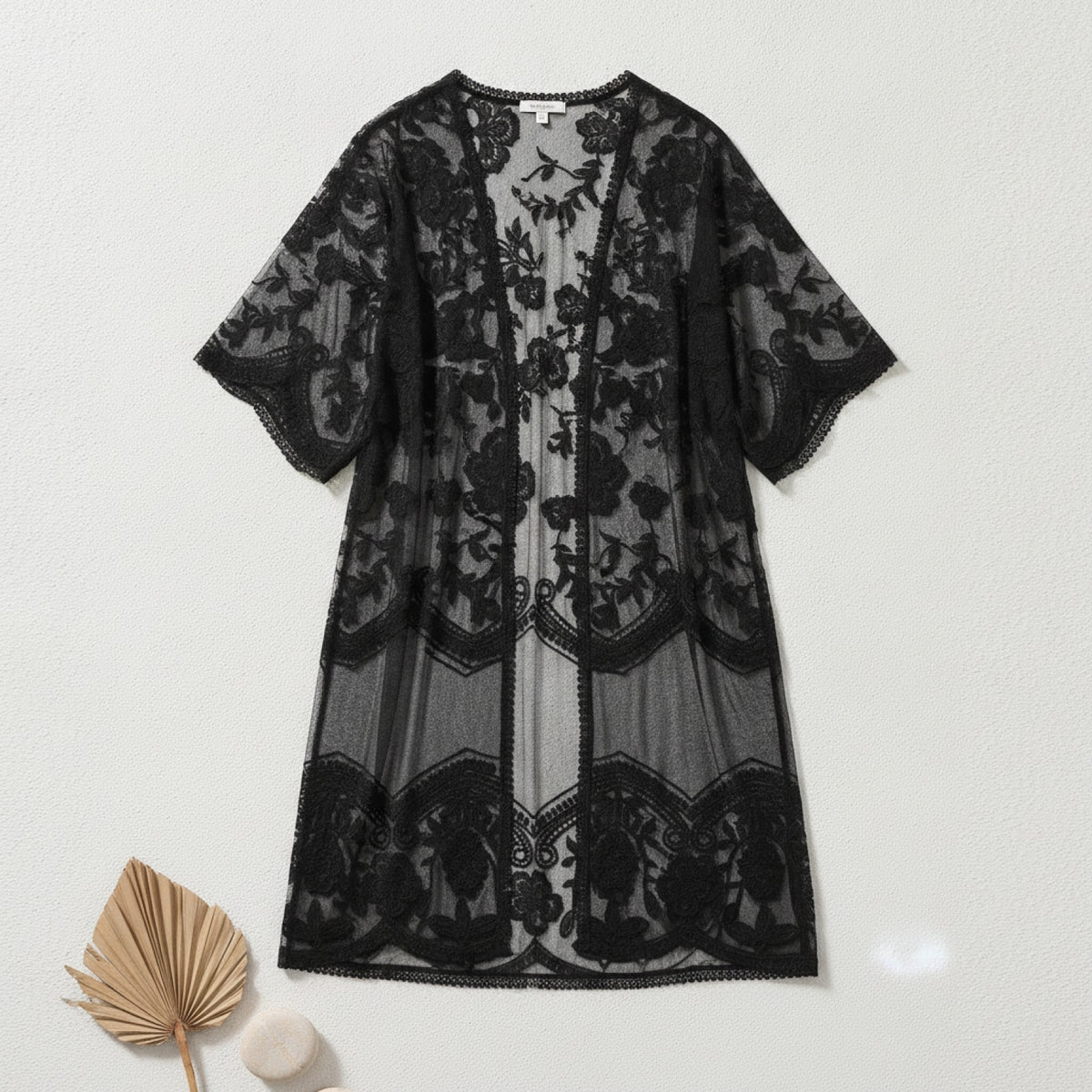 Kimono Mi-long Femme Style Bohème Chic - Transparent et Fleuri