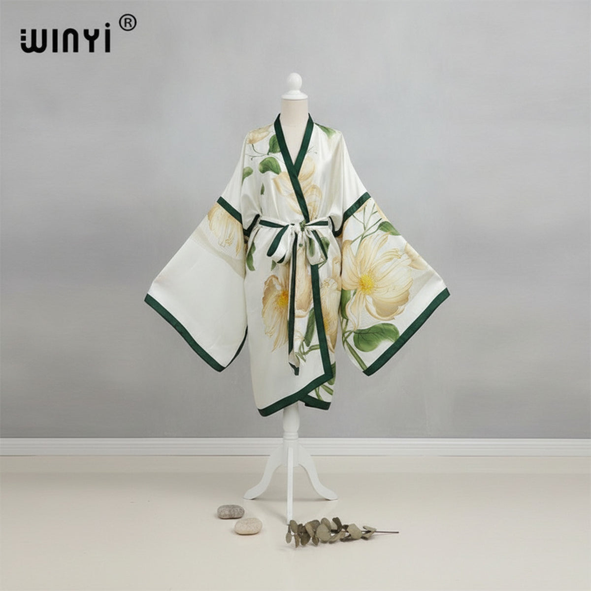 Kimono Mi-long Bohème Imprimé Polyester Femme