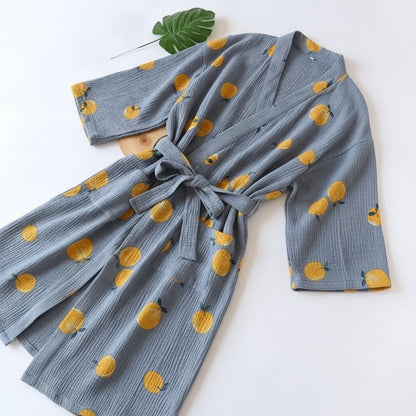 Kimono Mi-long Fleuri Femme en Coton - Confort & Style