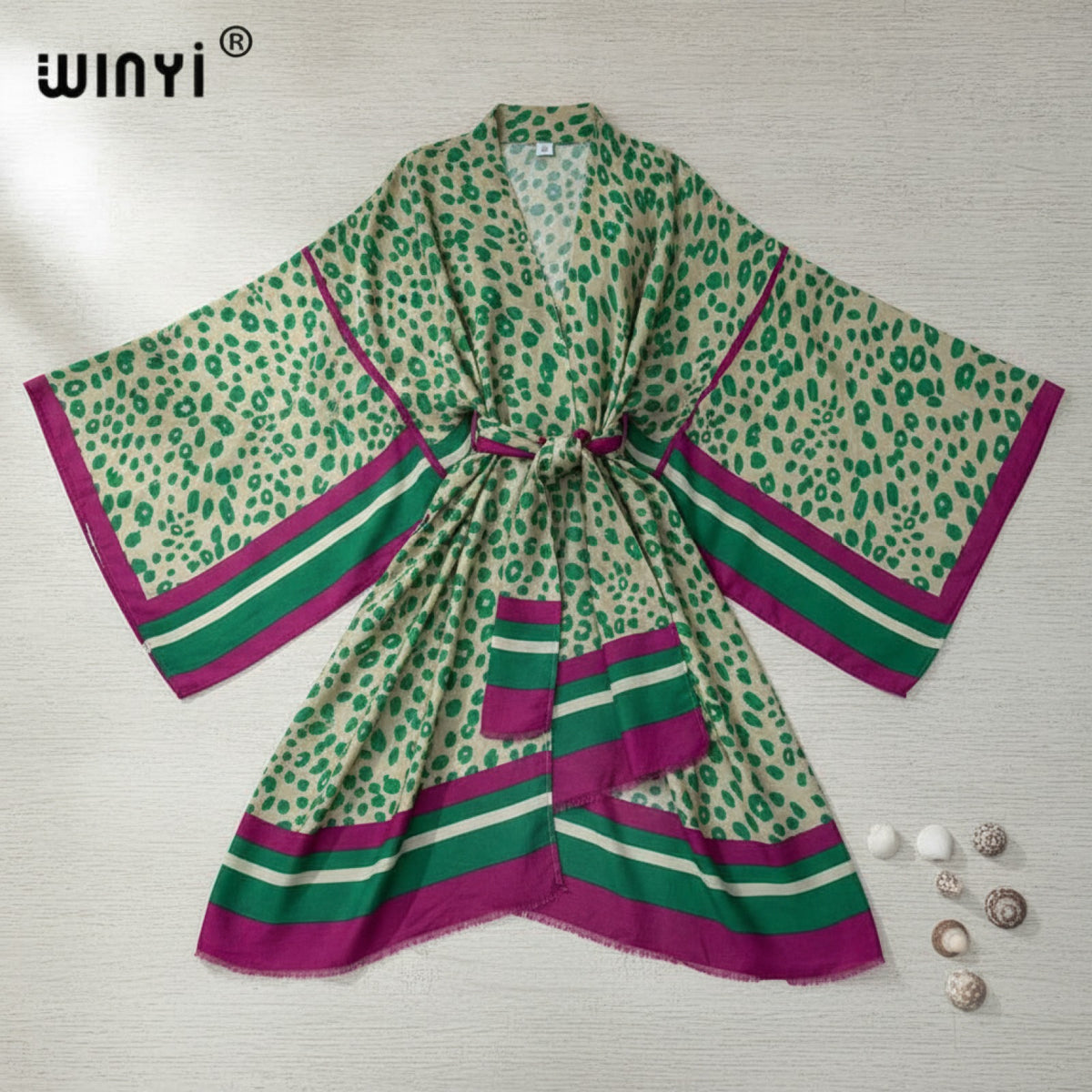 Kimono Mi-long Imprimé Léopard Femme - Style Bohème Chic