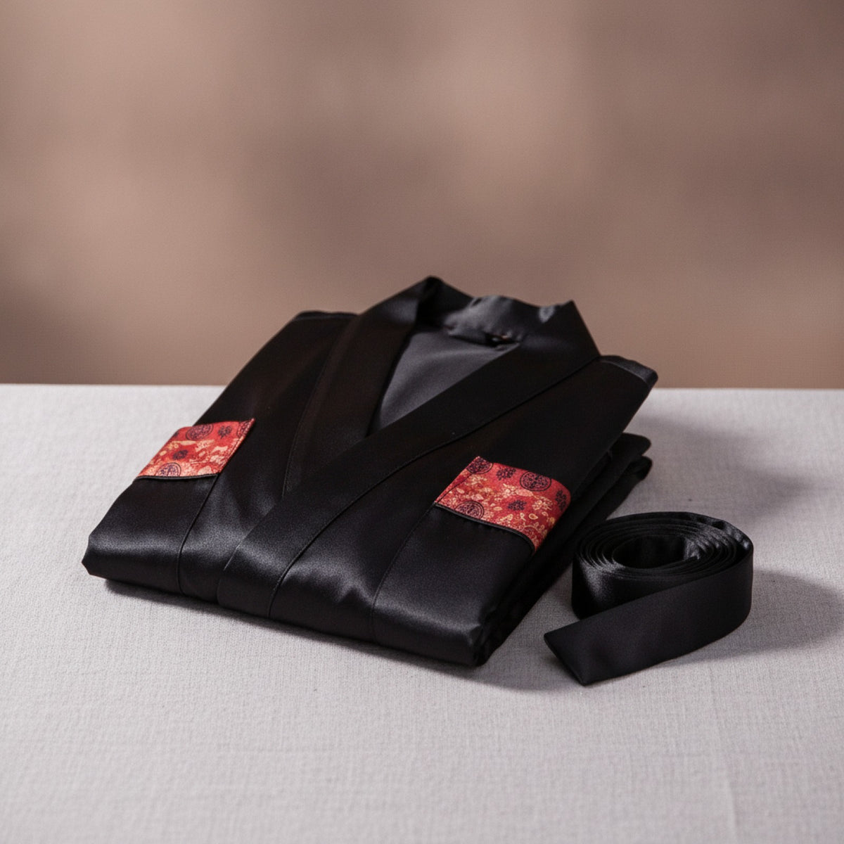 Kimono Mi-long Homme en Satin Imprimé - Confort & Style