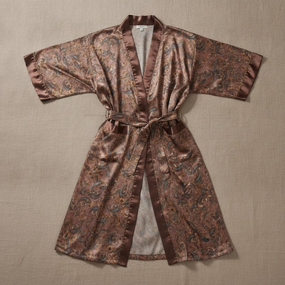 Kimono Mi-long Homme en Satin Imprimé - Confort & Style