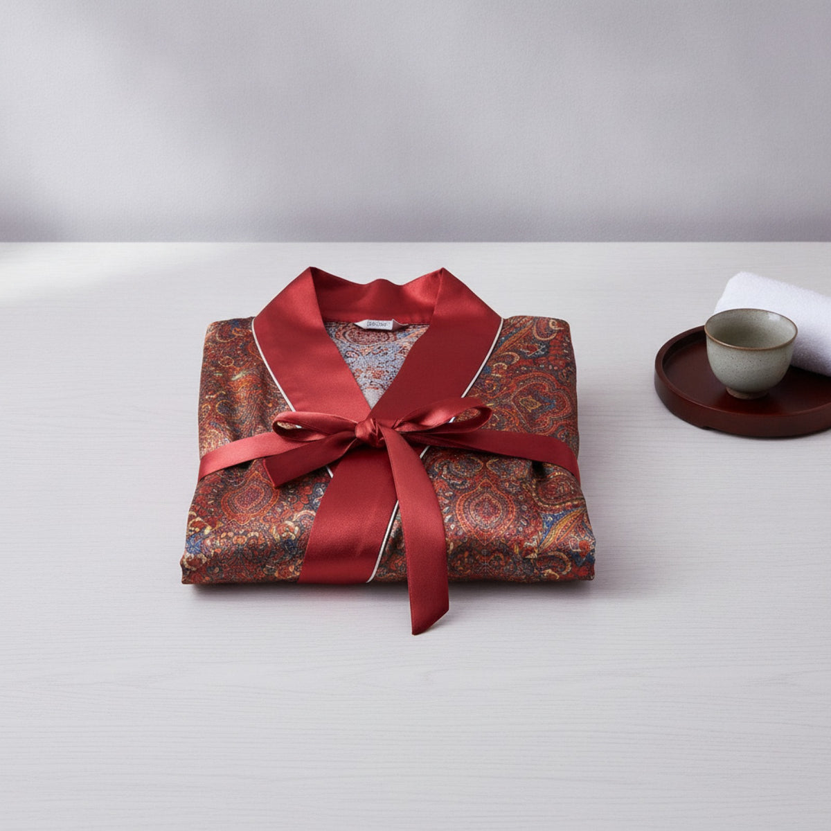 Kimono Mi-long Homme en Satin Doux et Confortable