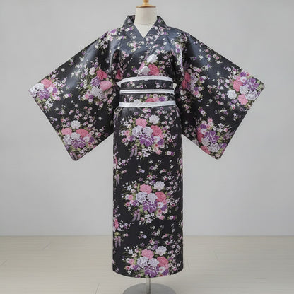 Kimono Traditionnel Femme Long en Coton et Polyester - Style Japonais