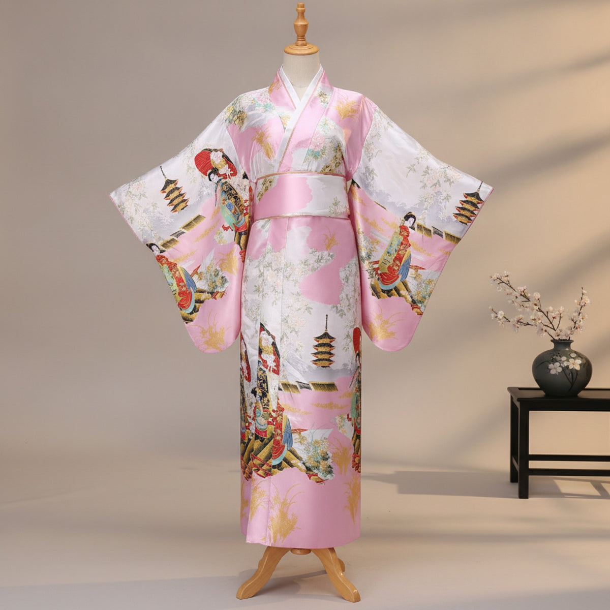 Kimono Femme Traditionnel NIUNIUSHOW Satin Polyester Rayonne - Taille Unique