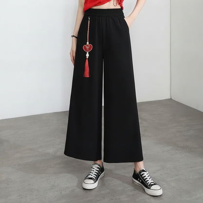 Pantalon Court Fluide Femme en Mousseline Tangslady