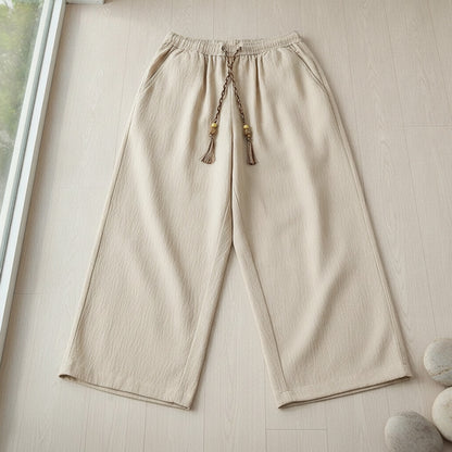 Pantalon Homme Casual Large à Taille Élastique - Confort d'Été