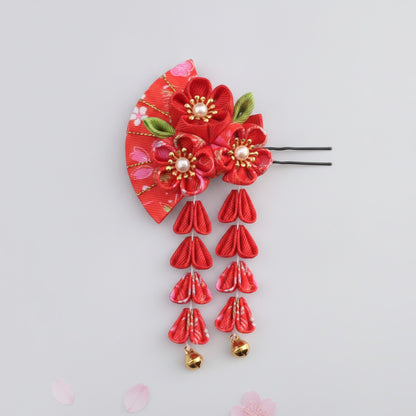 Pince à Cheveux "Eventail Fleur" Style Japonais Antique pour Femme