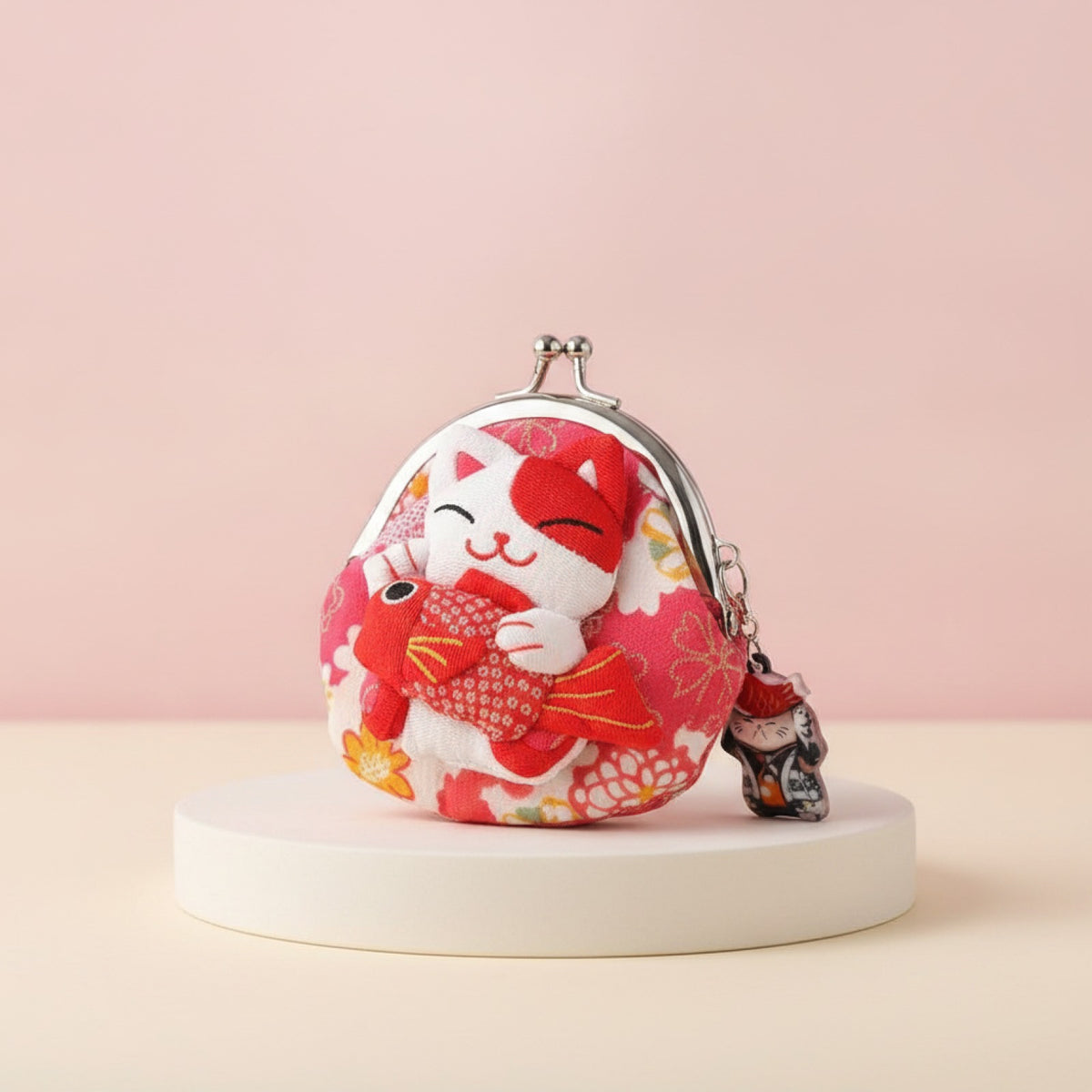 Porte-monnaie Maneki Neko en PU, fermeture éclair, motif cartoon, pour femme et homme