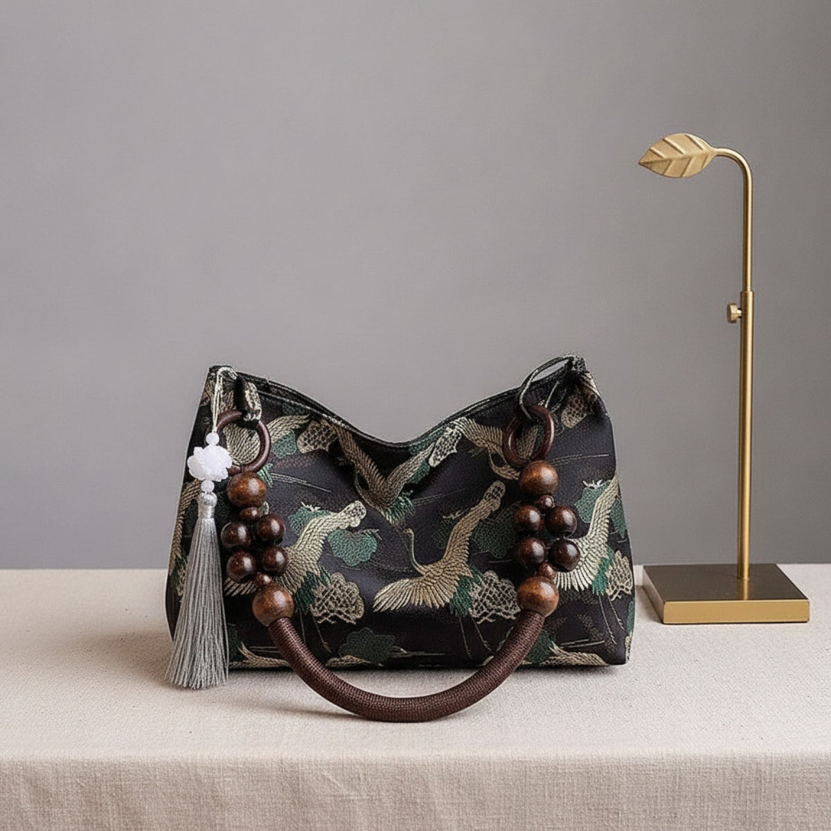 Sac Perle en Bois - Noir, Bleu, Vert