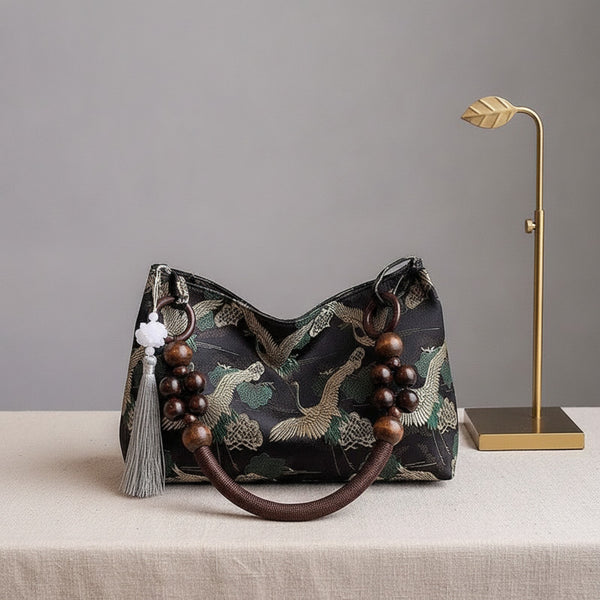 Sac Perle en Bois - Noir, Bleu, Vert